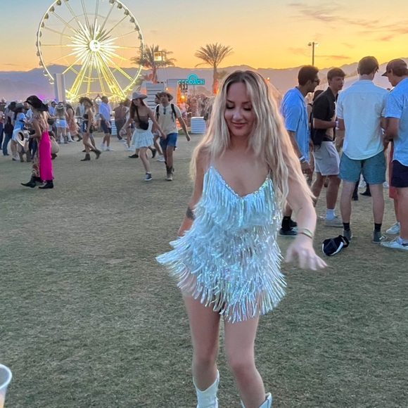 Luxxell- Sequin Dress- Silver - Picture 4 of 5